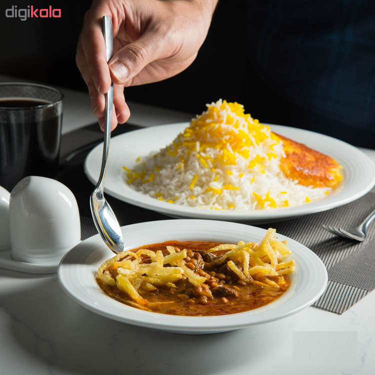 بشقاب خورش خوری چینی زرین ایران مدل هتلی 49 کد 20 درجه عالی بسته 6 عددی
