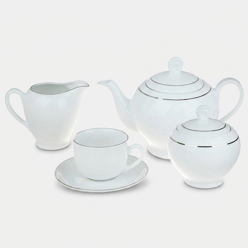 سرویس چای خوری 17 پارچه 6 نفره چینی زرین ایران مدل ایتالیا اف درجه یک