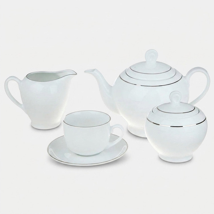 سرویس چای خوری 17 پارچه 6 نفره چینی زرین ایران مدل ایتالیا اف درجه یک