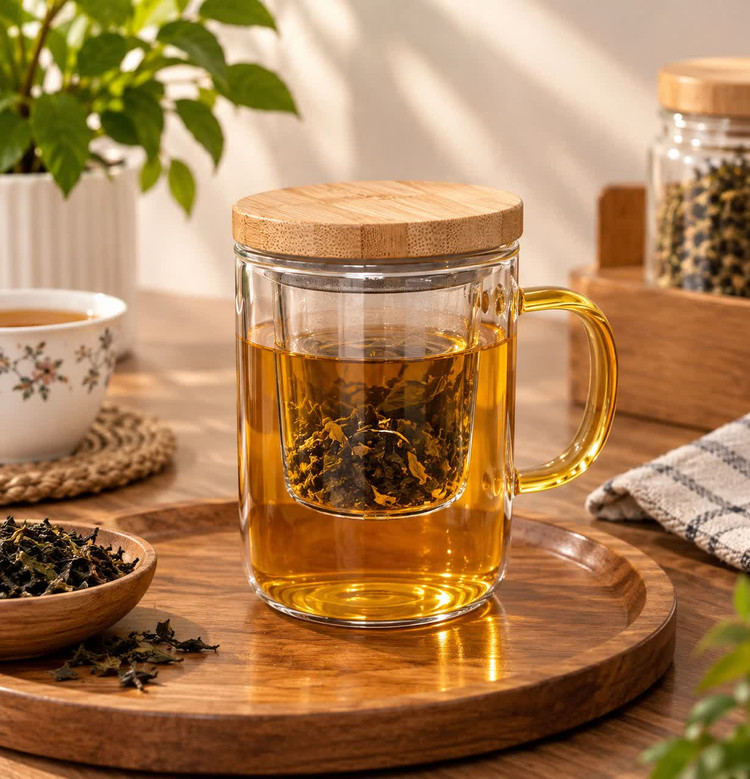 دمنوش پیرکس درب چوبی