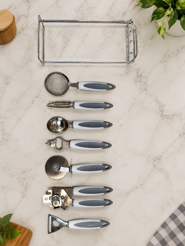 ست ابزار آشپزخانه ۸ پارچه استیل kitchen world